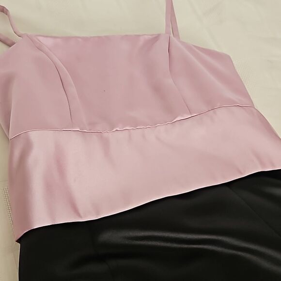 Jones New York Spaghetti Straps With Mega Bow Maxi Dress Pink & Black 4 - Picture 15 of 15